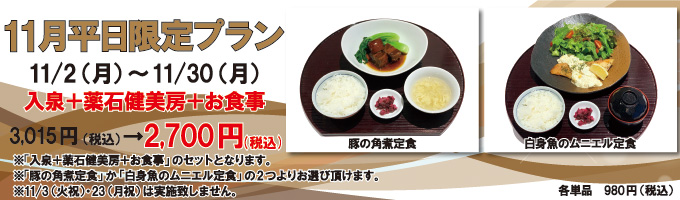 11月の平日限定プラン