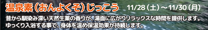 11月28日〜30日 温浴素じっこう