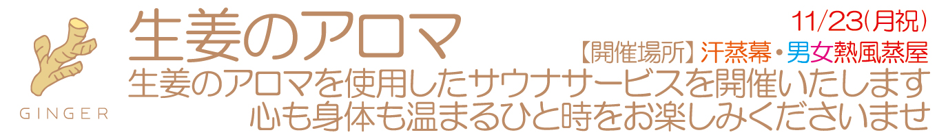 11/23(月祝)　生姜のアロマ